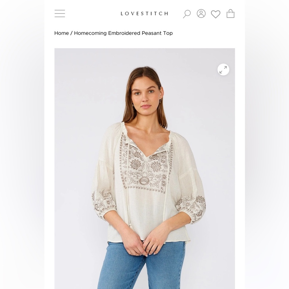 Homecoming Embroidered Peasant Top